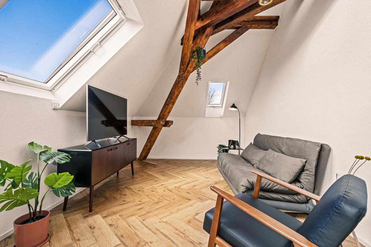 Maisonette-Wohnung Mit Freigelegtem Fachwerk 梅肯博伊伦 外观 照片