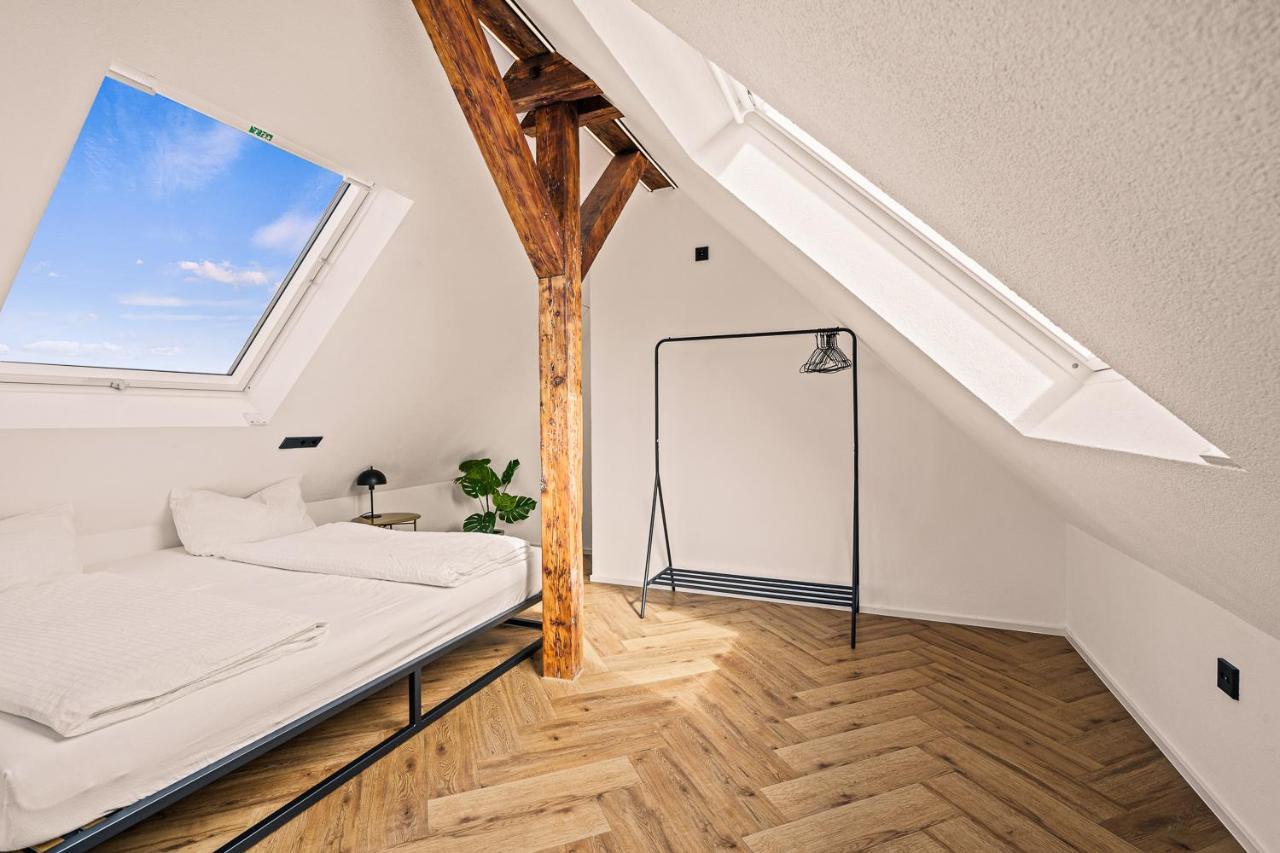 Maisonette-Wohnung Mit Freigelegtem Fachwerk 梅肯博伊伦 外观 照片